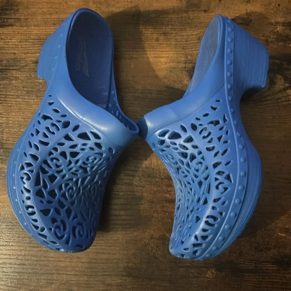 Rare-Dansko Pippa Blue Molded Slide Sandals Size 37 - Picture 4 of 6